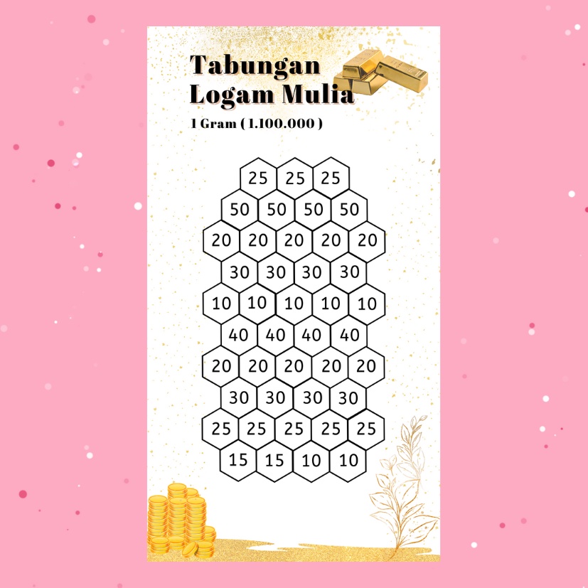 

Tabungan Logam Mulia / Saving Challenge Logam Mulia / Saving Challenge Emas / Tantangan Menabung Emas / Binder A6