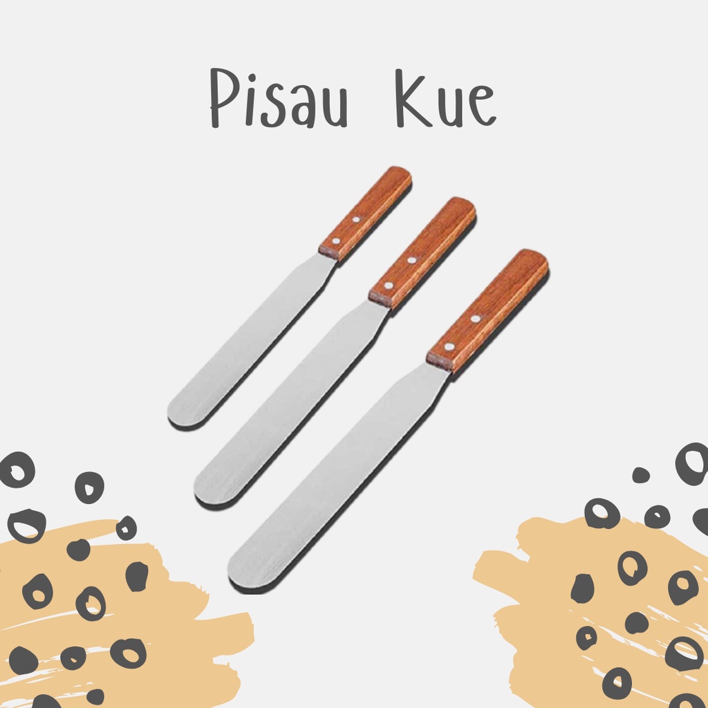 Spatula Stainless Lurus / Pisau Kue / Spatula Kue / Pisau Dekor Kue