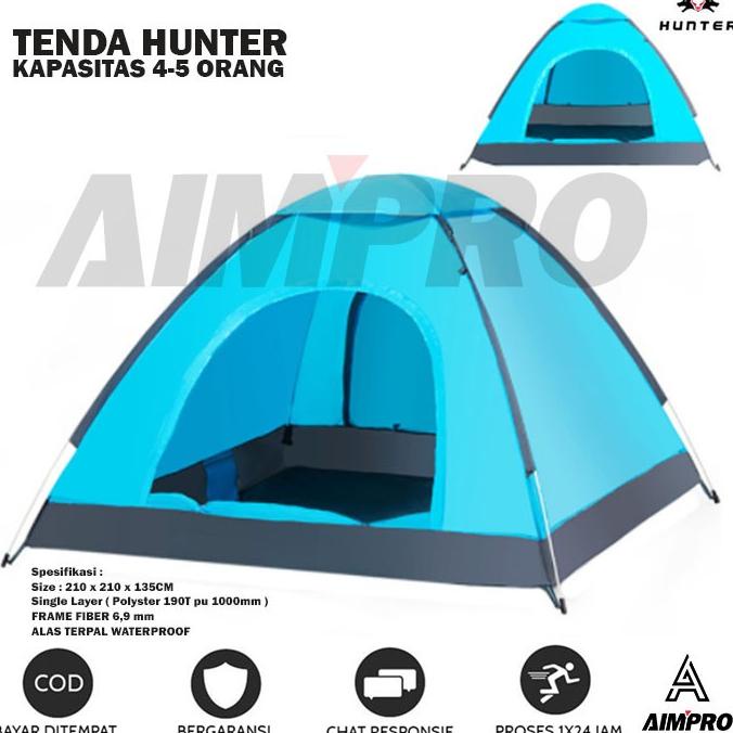 AIMPRO Tenda HUNTER Kapasitas 4-5 Orang Waterproof - Tenda Camping