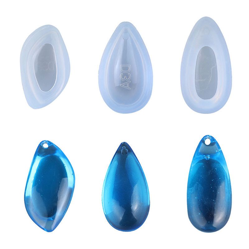 SIY  6Pcs 3 Shapes Teardrop DIY Earrings Necklace Pendant Mold Resin Casting Art Craft Epoxy Resin Jewelry Making Tools