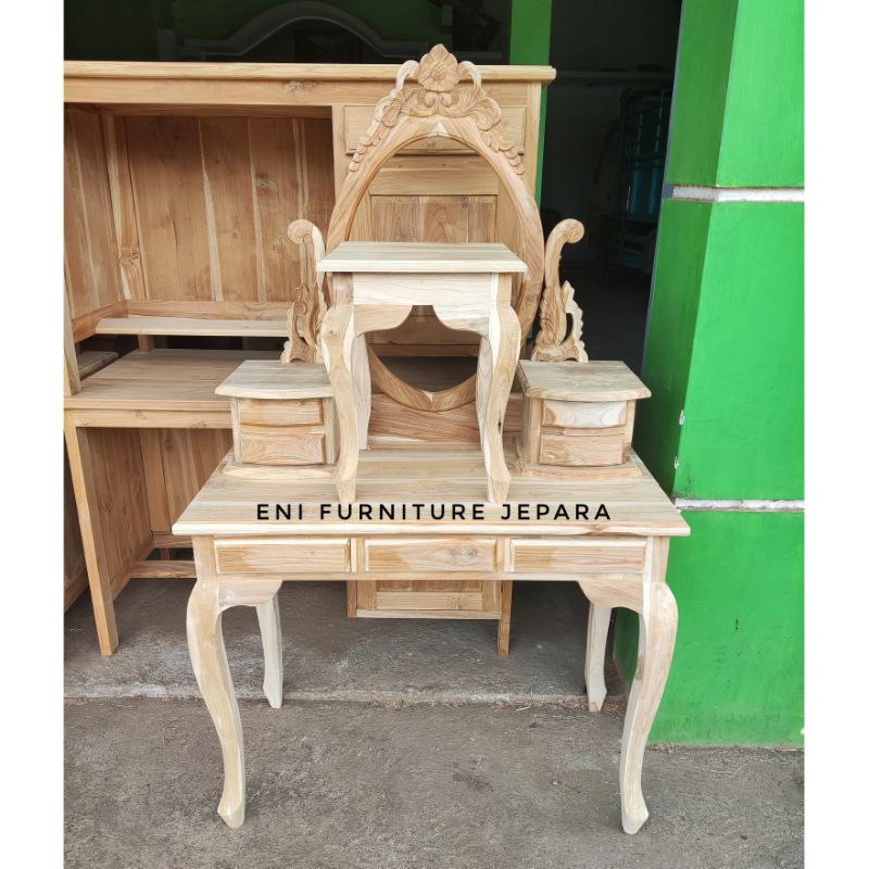 Meja Rias Jati Ukir - Meja Rias Kartini Jati - Tolet Kartini Jati Harga Murah