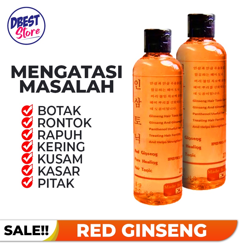 TERMURAH! RED GINGSENG HAIR TONIC ORIGINAL / Tonic Penumbuh Rambut dan Mencegah Kerontokkan