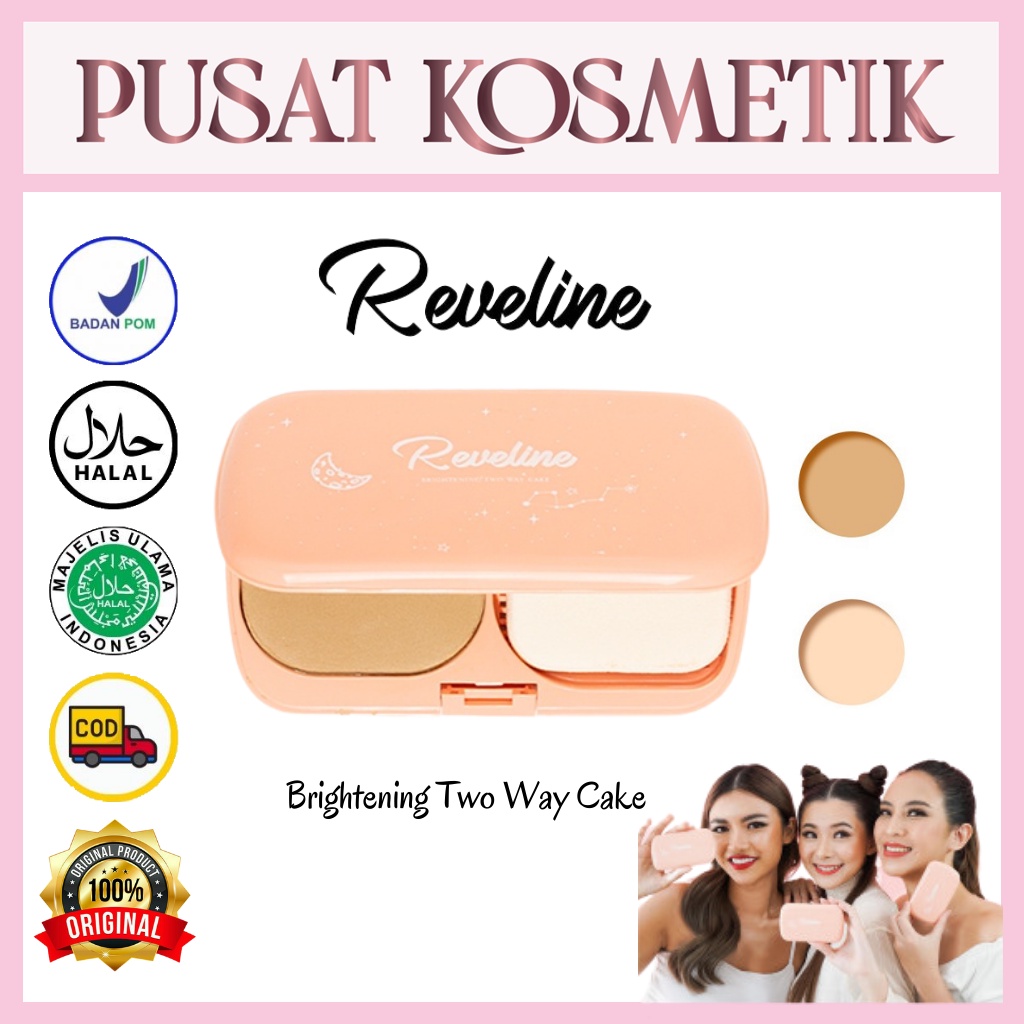 Reveline Brightening Two Way Cake - Bedak Padat