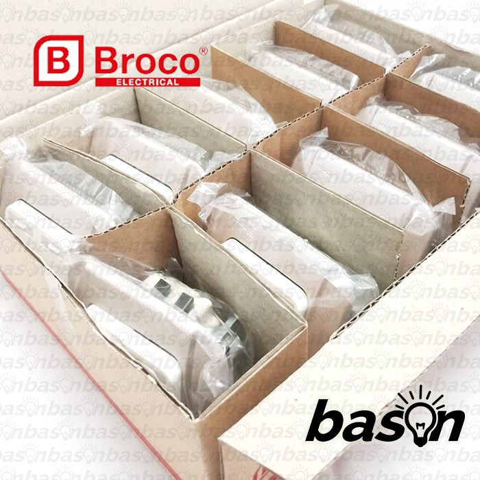 BROCO Galleo Silver / Perak G162 | Saklar 2 Gang 1 Way Switch