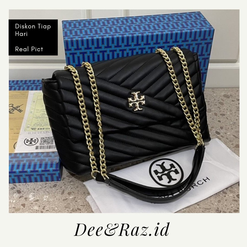 Tas Selempang Wanita Semi Premium Tory Burchhh Kira Chevron Import Quality Size 28