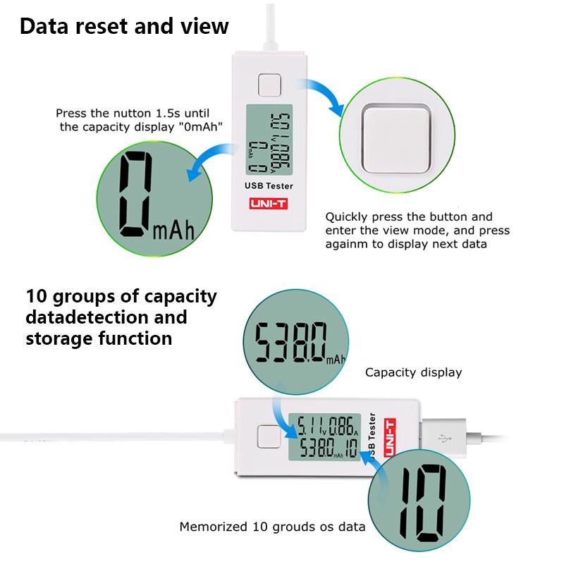 AKN88 - UNI-T UT658B -Digital LCD Portable Mini USB Tester 9V Max