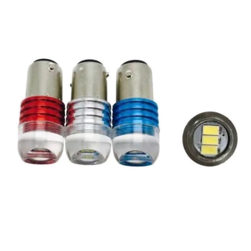 Lampu stop bohlam stop bayonet kedip flash 3 mata led