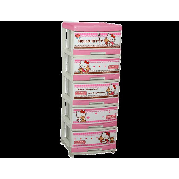 LEMARI PLASTIK NAPOLLY 5 SUSUN HELLO KITTY