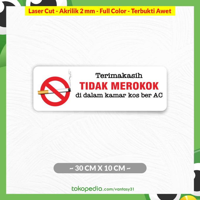 

(BISA COD) Acrylic Sign Terimakasih Tidak merokok di dalam kamar ber AC TERUJI Kode 1206
