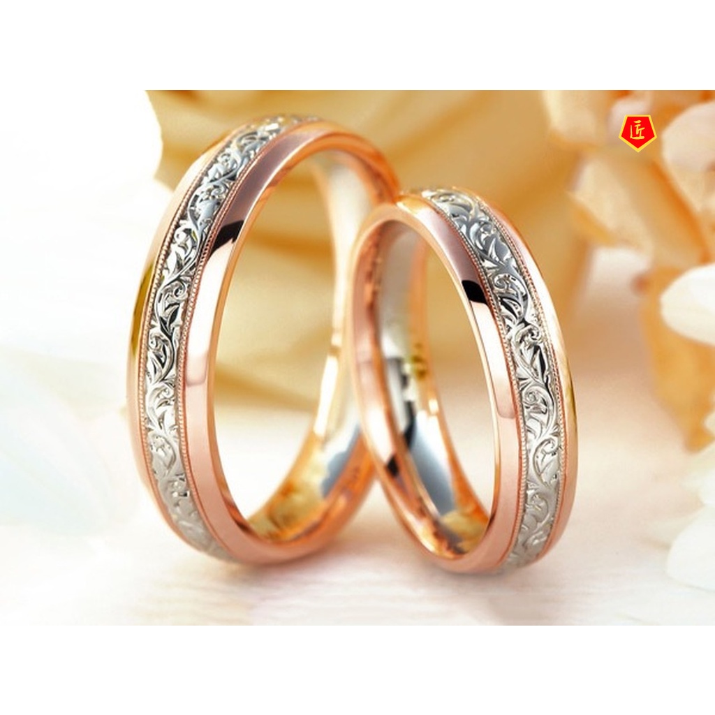 [Ready Stock]Rose Gold Two-Tone Ring Fashion Personality