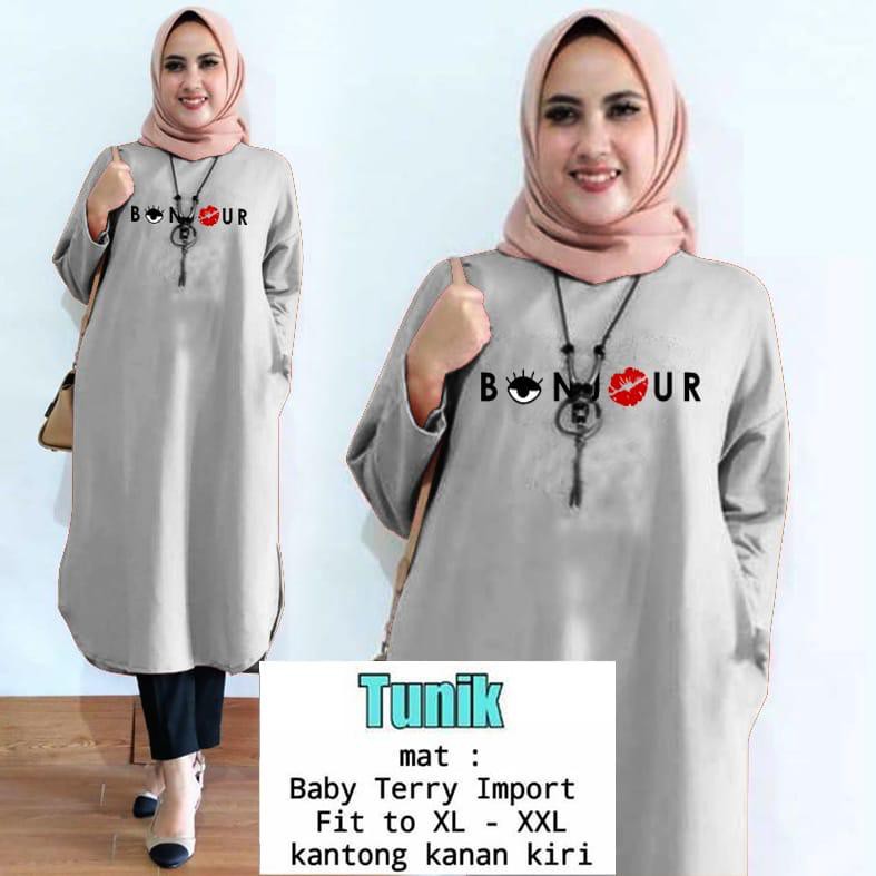 TUNIK BONJOUR / TUNIK MAMACHI / TUNIK POLOS/ TUNIK CEWEK / TUNIK PANJANG / TUNIK MOTE / TUNIK MUSLIM