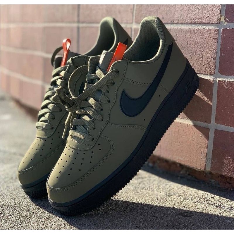 air force 1 olive green high ankle shoes