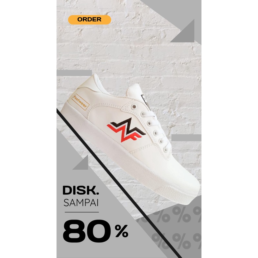 Sepatu Sneakers Pria Casual  Putih Polos NF FOOTWEAR Shoes ORIGINAL