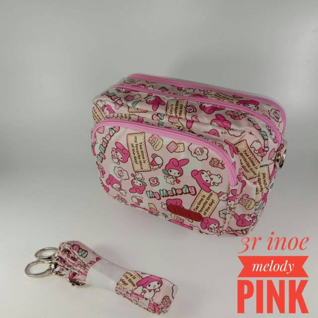 tas kipling 3 ruang Inoe asli motif melodi