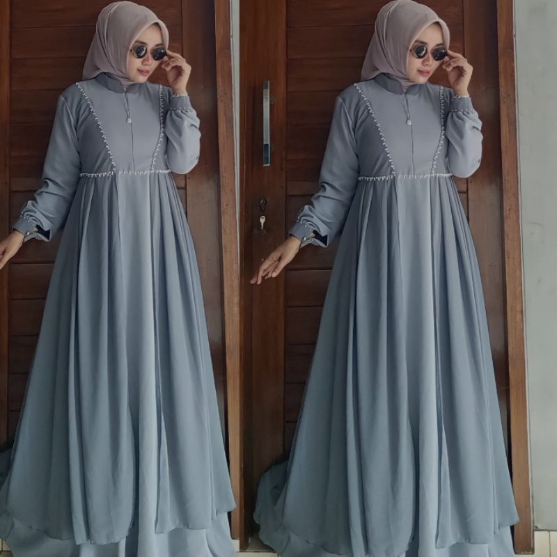 Nabila V-2 ori by Alhaya/gamis pesata/gamis mewah/gamis murce/gamis alhaya/paling best seller