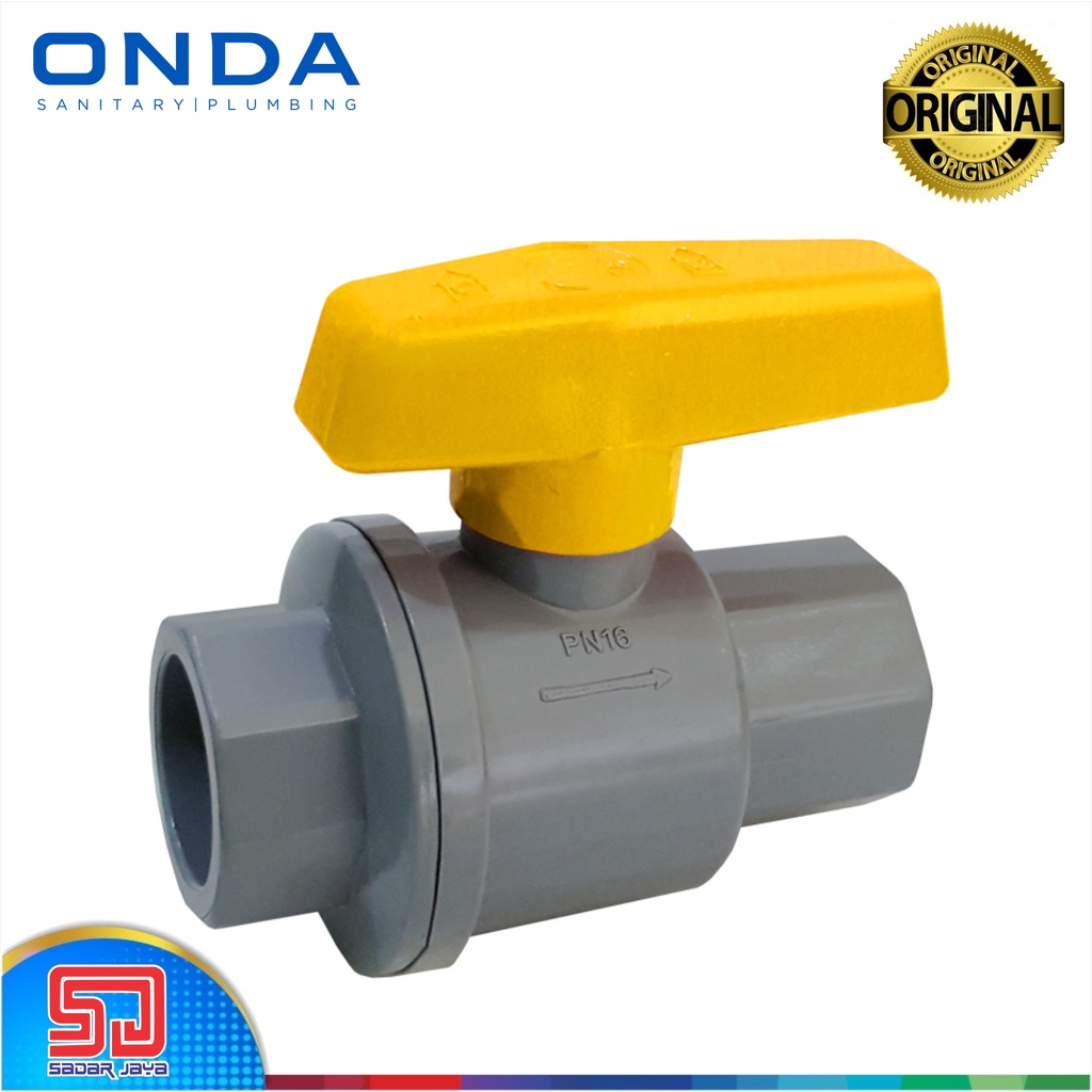 ONDA PVCBV 1&quot; PVC Valve 1 1/4&quot; Katup Keran 1 1/2&quot; Stop Kran Polos