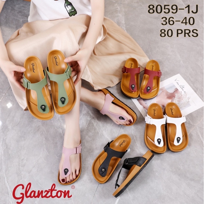 CML Sandal Jepit Wanita Merk GLANZTON 8059-1J,Ukuran,36-40