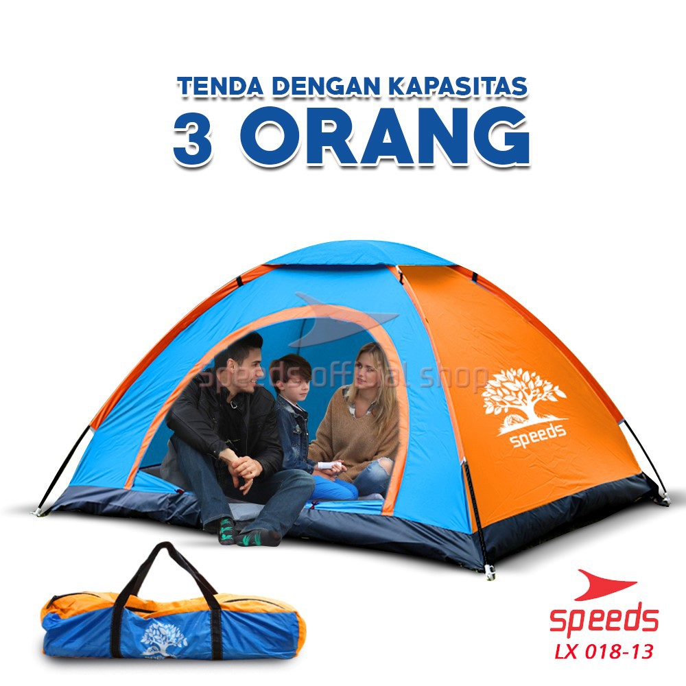SPEEDS Tenda Camping Gunung Mendaki Army Dome 2-3 Orang Dengan Alas Tenda Anti Air 018-13