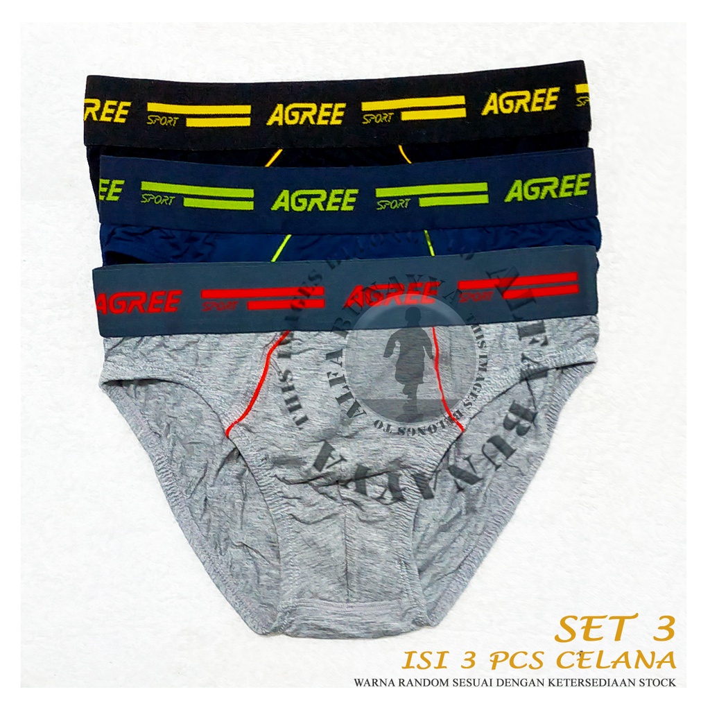 3 Pcs Celana Dalam Pria AGREE SPORT CD Underwear Pakaian Dalam AB23AGS14