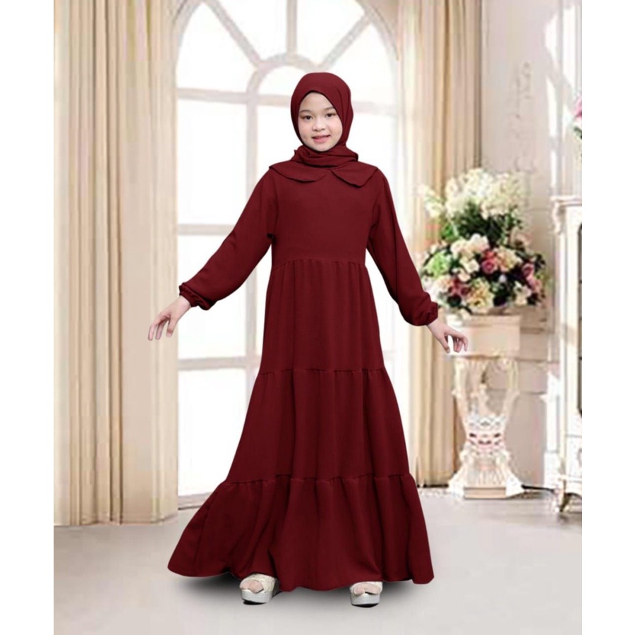 Terbaru Lebaran 2024 Baju Pesta Gamis Anak Remaja Muslim Mewah Adem Trand Modern Dress Gaun chaca Ke