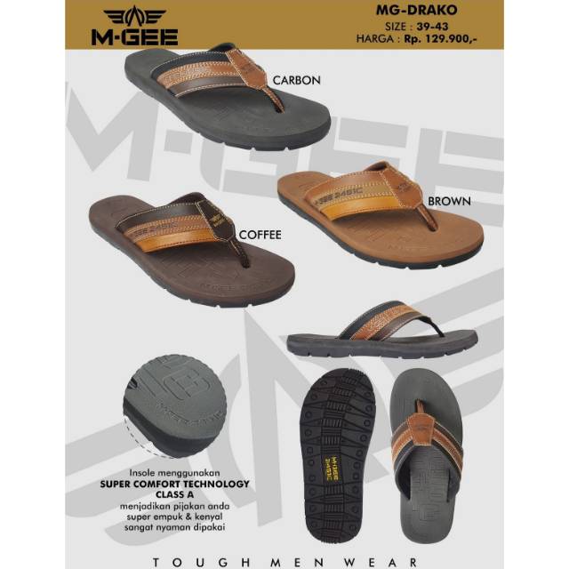 Sandal MGee M-Gee MG Drako Casual Pria Original Kualitas Premium