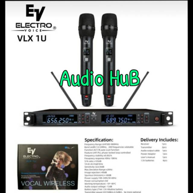 MIC WIRELESS ELECTRO VOICE VLX 1U ORIGINAL MICROPHONE EV VLX1U PEGANG