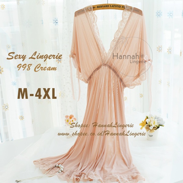 Lingerie Ukuran M, L, XL, XXL, 3XL, Baju Tidur Transparan Wanita Baju Tidur Suami Istri 998