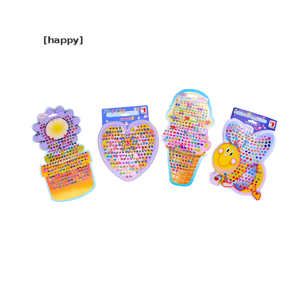 Ha 4pcs / Set Stiker Kristal Motif Kartun Untuk Hadiah Anak