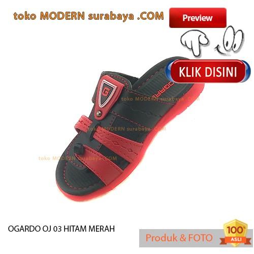 OGARDO OJ 03 HITAM MERAH sendal anak casual flip flop