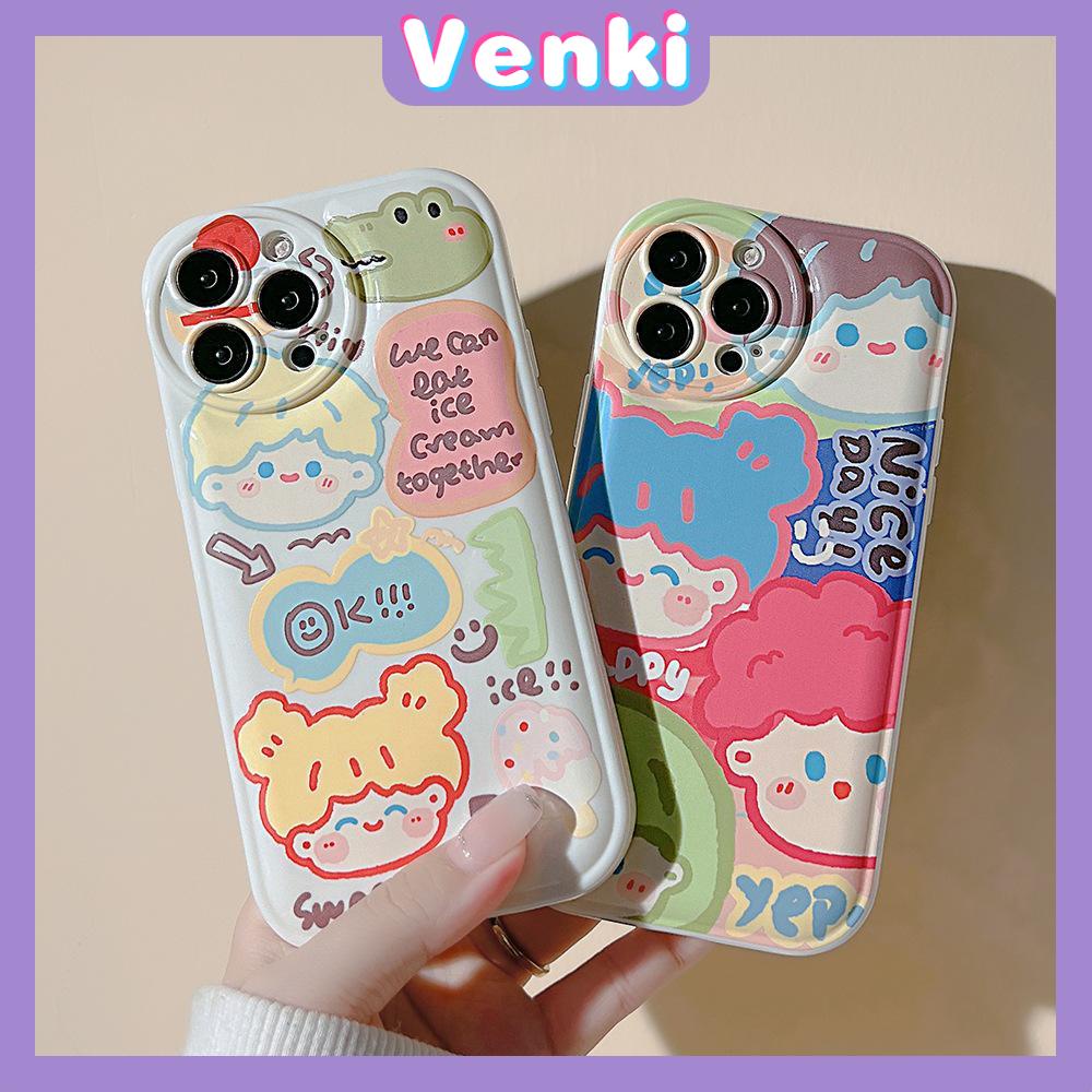 iPhone Case Silicone Soft Case Airbag Shockproof Protection Camera Couple Case Graffiti Boy Girl Cartoon Cute Compatible For iPhone 11 Pro Max 13 Pro Max 12 Pro Max 7Plus xr XS Max