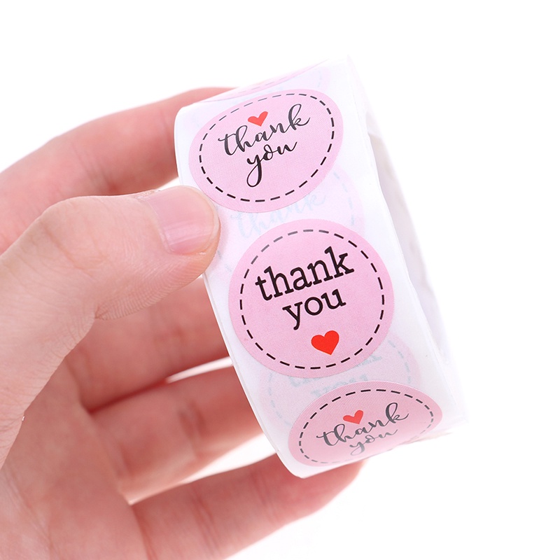 【Theredsunrisesiwy.id】Thank You Stickers Seal Labels 500pcs 1 inch Pink Wedding Party Favors Stickers