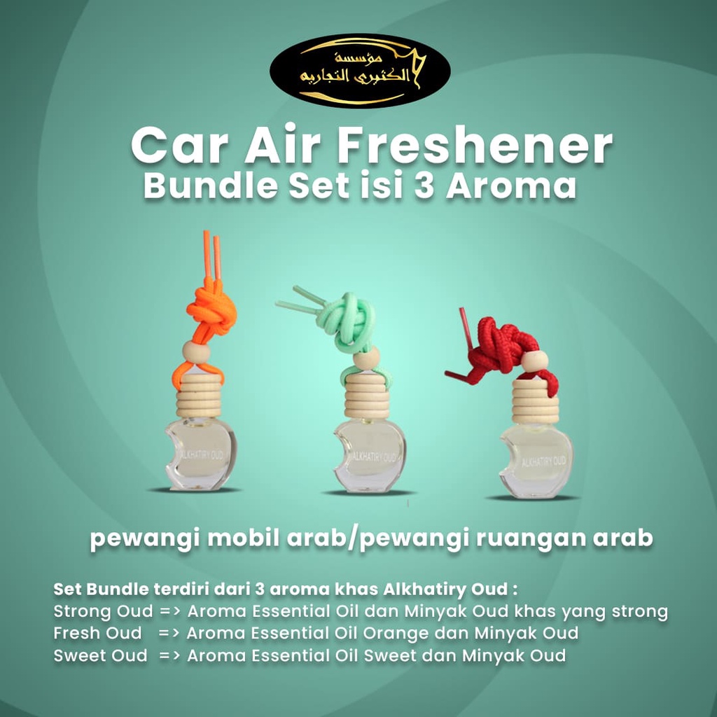 CAR AIR FRESHENER BUNDEL SET ISI 3 AROMA/Pewangi Ruangan Arab