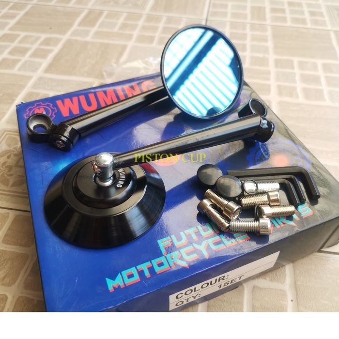 SPION CLASSIC RETRO BULAT CNC ALUMINIUM UNIVERSAL WUMING AKSESORIS SPAREPART MOTOR VESPA ORIGINAL