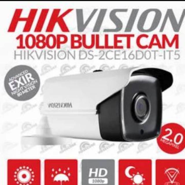 Cctv 2mp hikvision exir infrared 80mtr