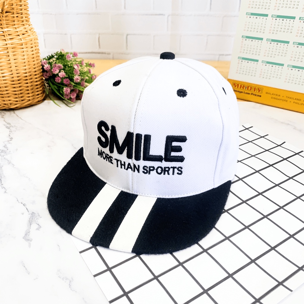 PHILEO | TOPI ANAK FASHION HAT BORDIR TULISAN SMILE MORE THAN SPORTS UNISEX SNAP BACK-5