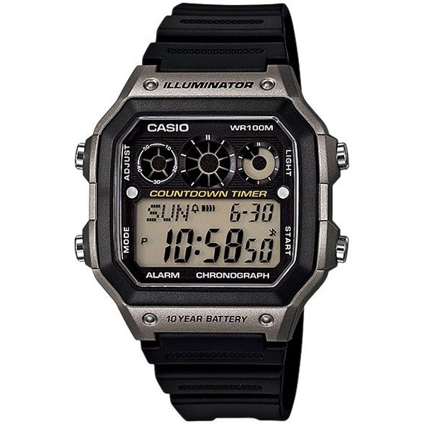 Casio Original AE-1300WH-8A  / AE1300WH-8A Jam Tangan Pria - Digital - Karet - Abu / Grey