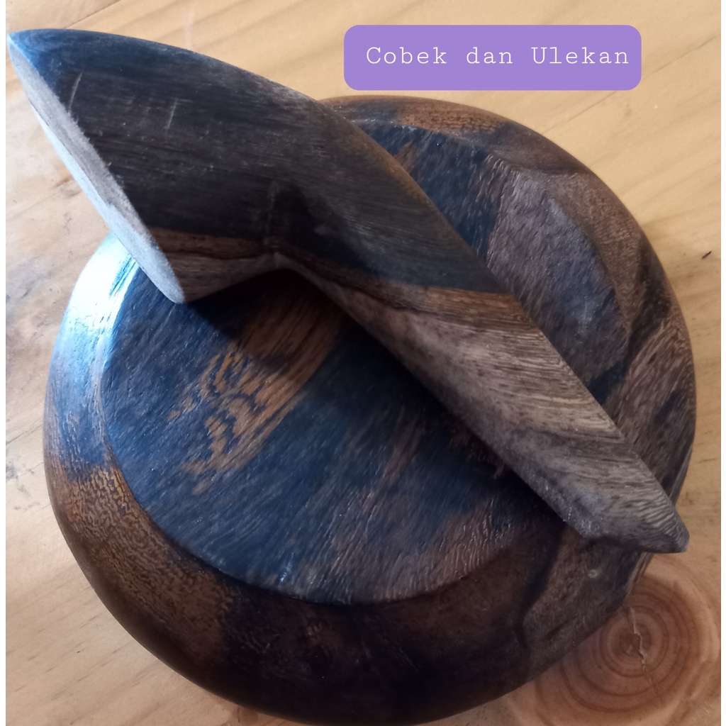 Cobek 15 cm dan Ulekan Kayu