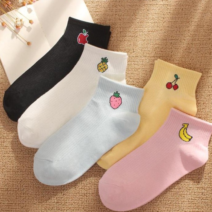 ❄ TMALL ❄ R139 Kaos Kaki Motif Buah Cute KaosKaki Pendek motif Buah Socks Fashion Wanita Korea COD-2