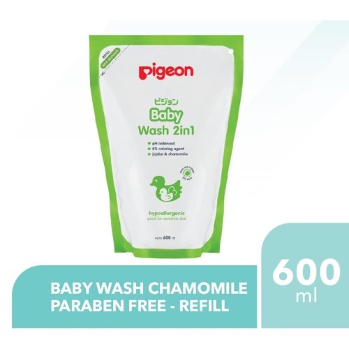 Pigeon Baby Wash Chamomile Paraben Free 2in1 Refill 600 ml