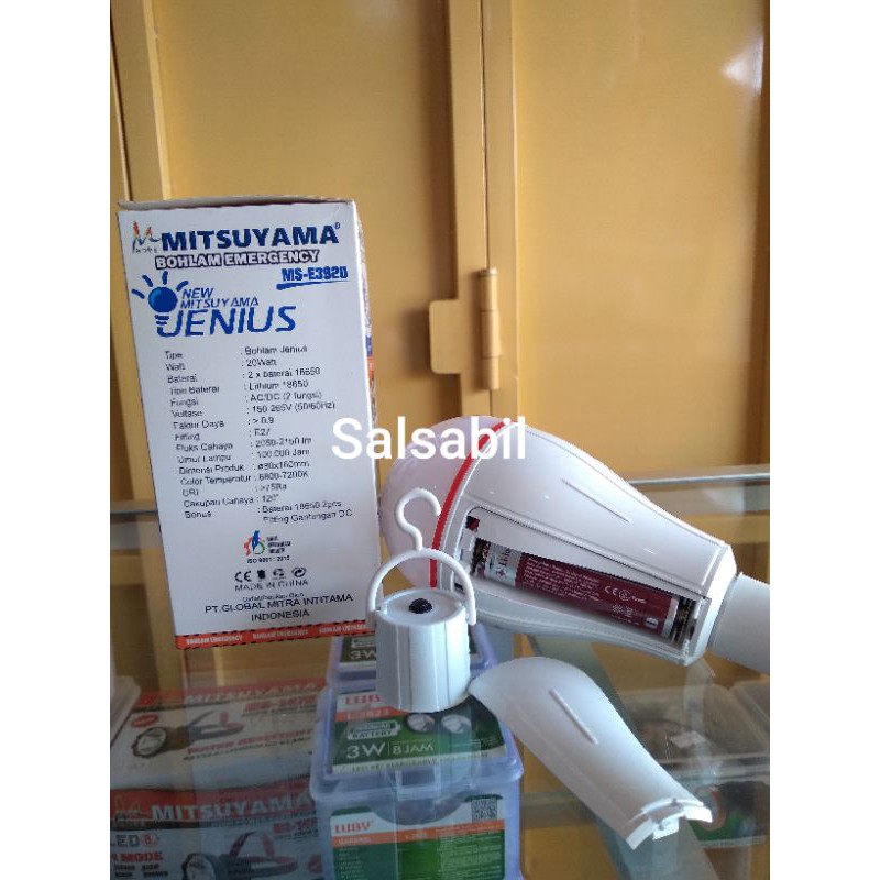 LAMPU BOHLAM EMERGENCY JENIUS 20 WATT MITSUYAMA