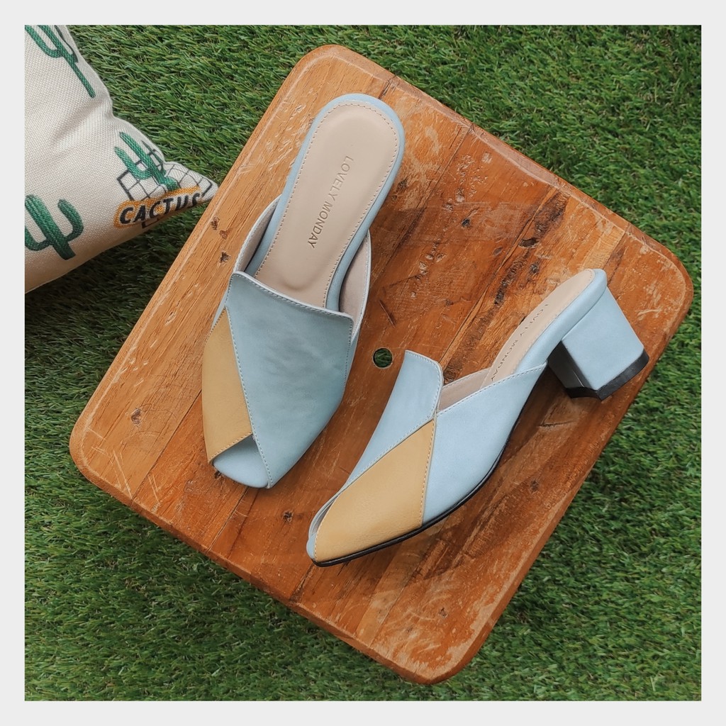 sepatu wanita hak heels 5cm casual unik - mathilda lovely monday