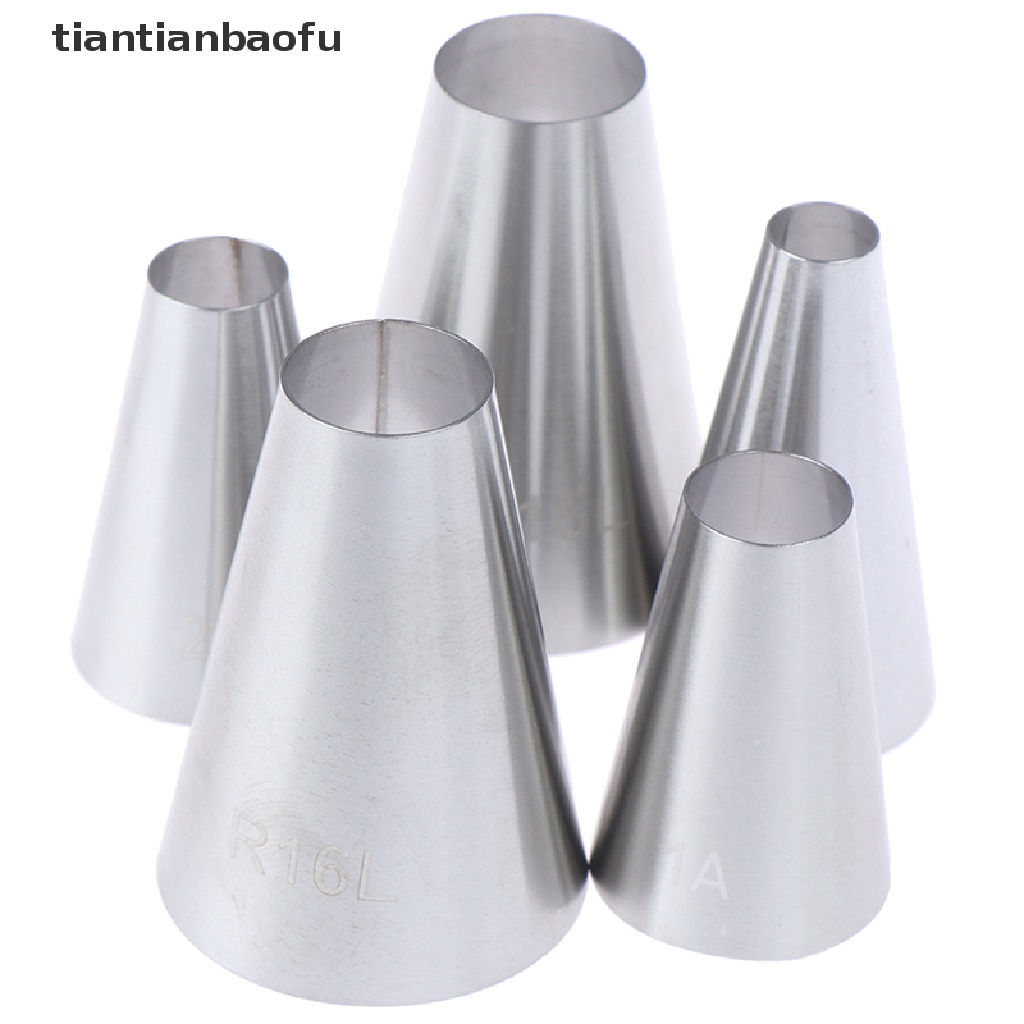 [tiantianbaofu] 5pcs Large Round Cake Cream Decoration Tips Piping Icing Nozzles Pastry Tools Boutique