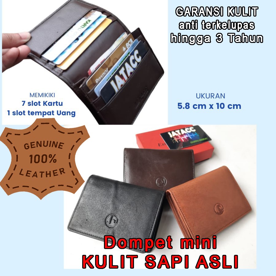 Dompet Kartu Kulit Asli Pria Wanita Card Holder ( D KULIT MINI )