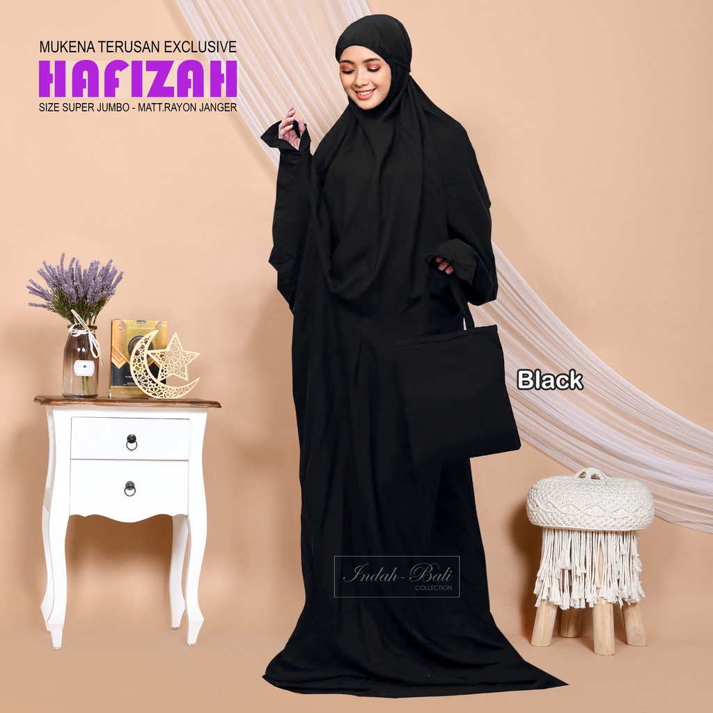 MUKENA TERUSAN EXCLUSIVE HAFIZAH SUPER JUMBO BY INDAH BALI/MUKENA TERUSAN POLOS/MUKENA ABAYA BALI