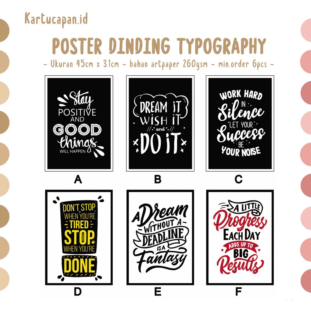 HIASAN DINDING / POSTER DINDING TYPOGRAPHY