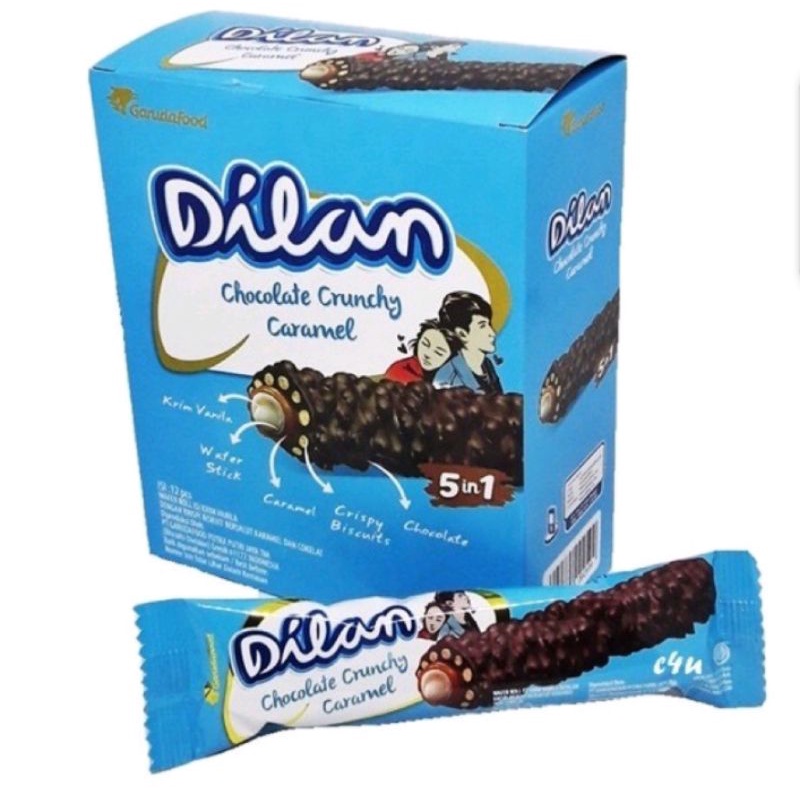 

Dilan chocolate crunchy caramel 1 pak isi 12 pcs