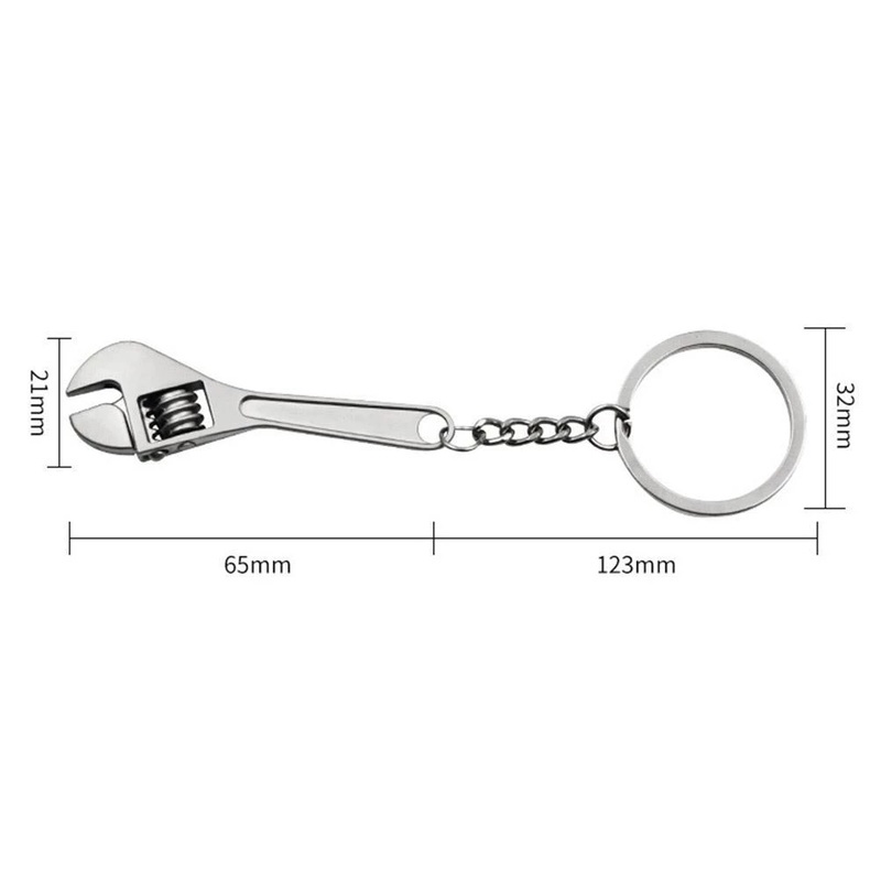 Silver Creative Metal Wrench Shape Keychain / Keychain Decoration Pendant For Car Keyring Bags / Key Chains Accessories