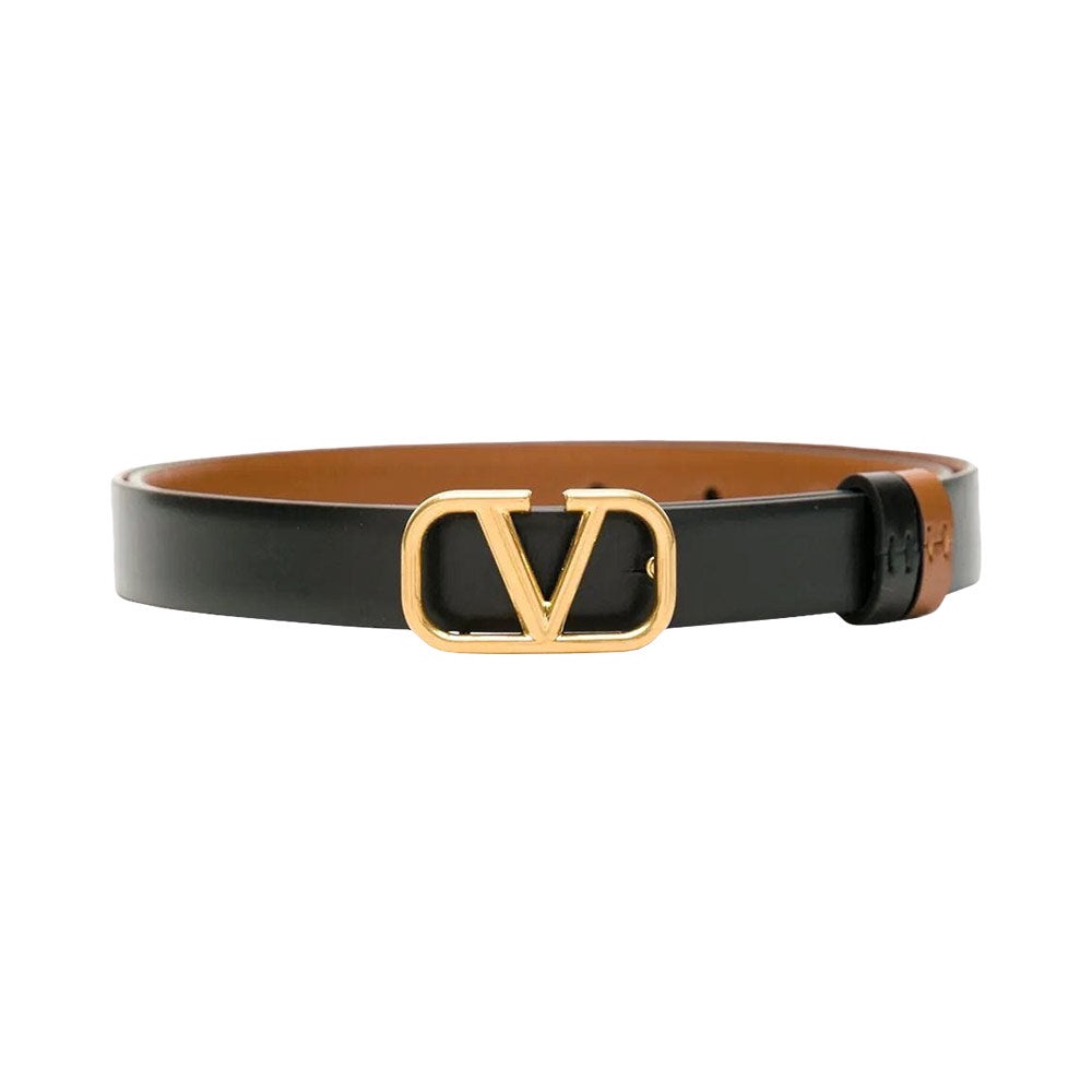 VLTN VLOGO Reversible Leather Belt 2cm Black Brown GHW 100% Original