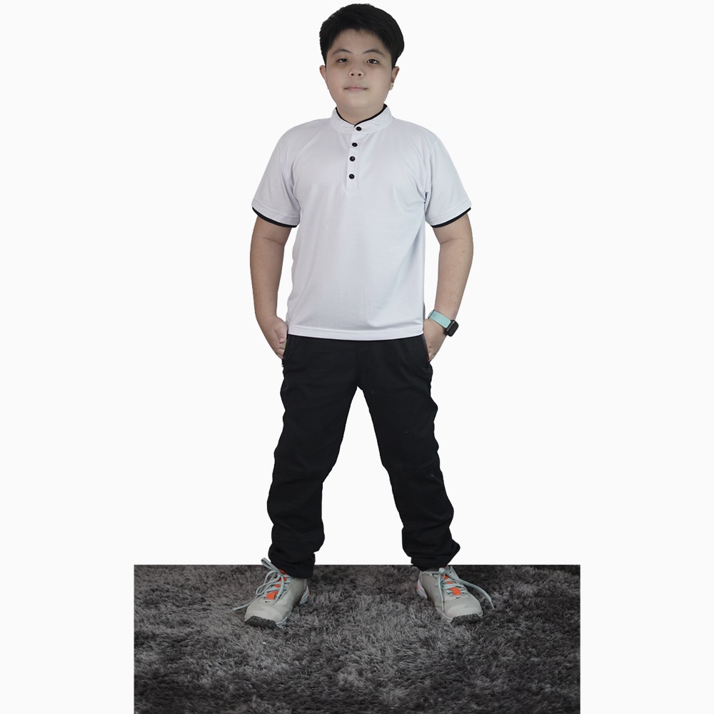 Kaos Lengan pendek Anak Laki kerah mandarin model Terbaru - XSHOP Delvin SS