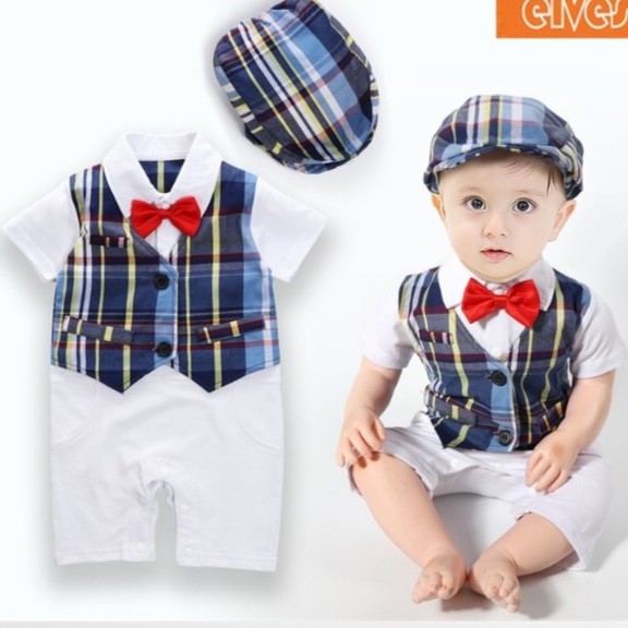 ROMPER SQUARE BLUE